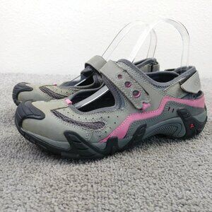 ECCO Receptor Mary Jane Flat Strap Sandals Womens Size 38 EU Shoes Gray Purple